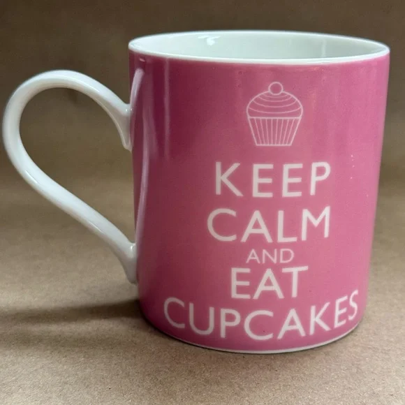Kent Pottery Pink Keep Calm and Eat Cupcakes Mug. 12 fl oz - Picture 2 of 5
